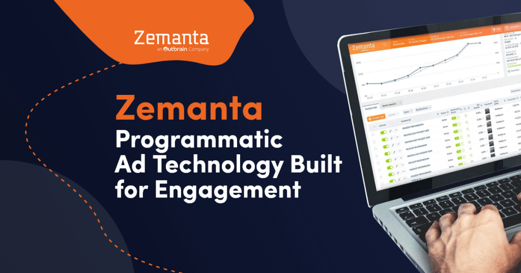 El gráfico muestra la publicidad de Zemanta como una tecnología publicitaria programática creada para generar participación.
